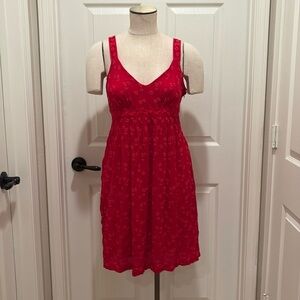 Johnny Was Embroidered Red sleeveless Dress Size S